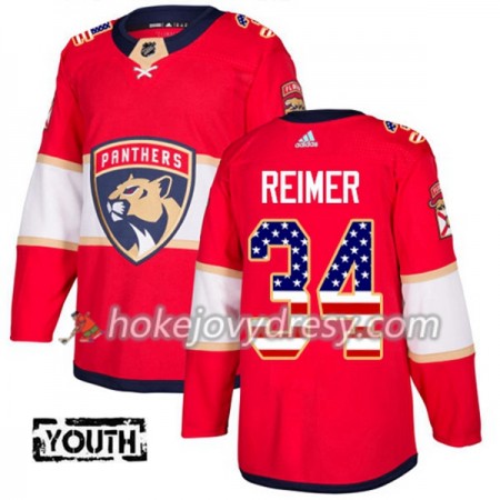 Dětské Hokejový Dres Florida Panthers James Reimer 34 2017-2018 USA Flag Fashion Černá Adidas Authentic